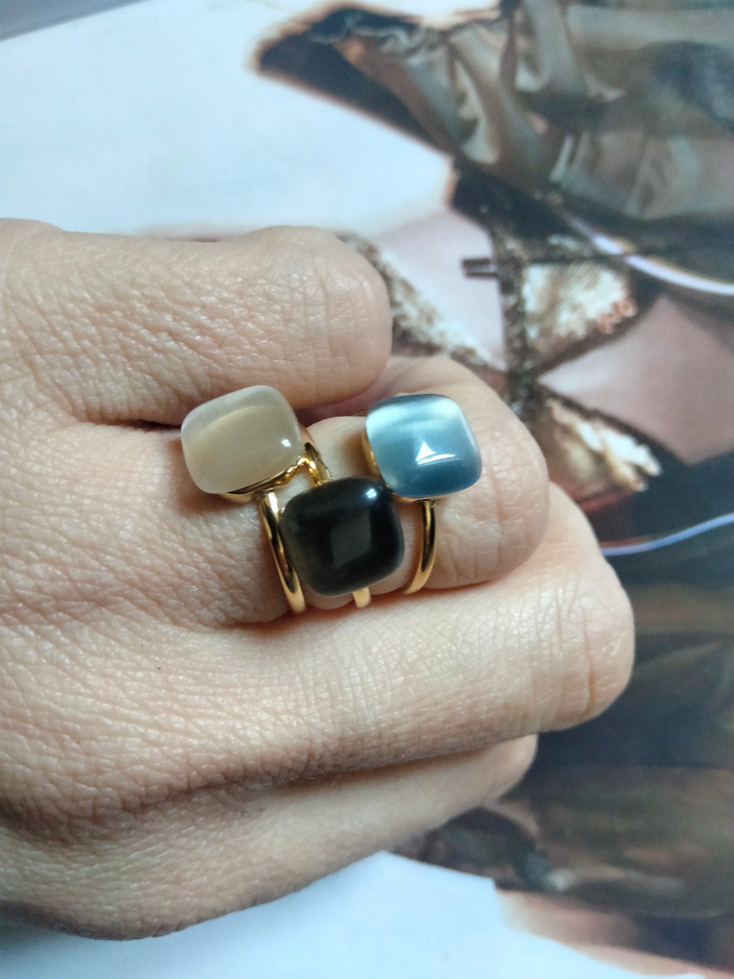 Anello Dado colore Cielo